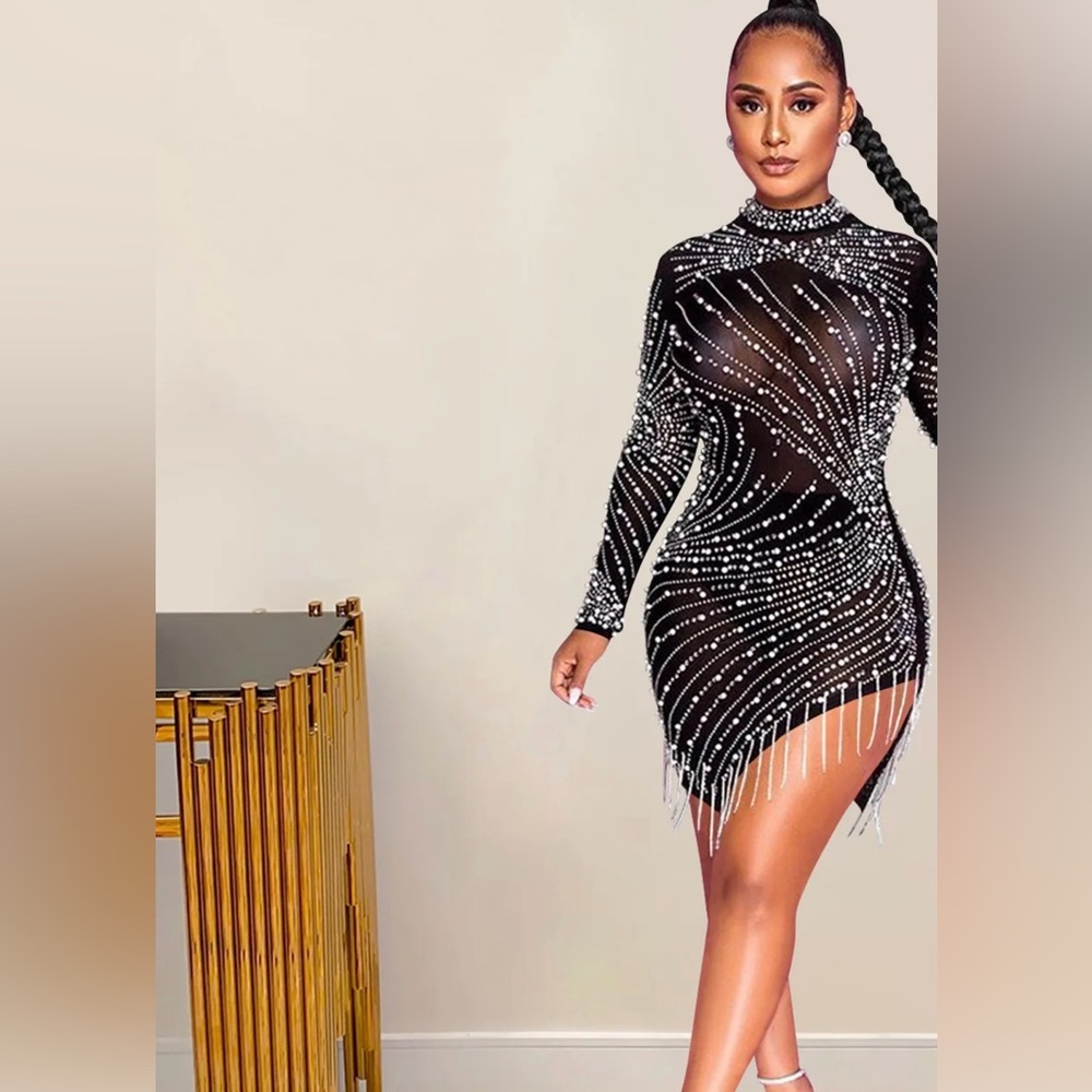 Sequin long sleeve dress